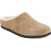 Common Projects Suede & Genuine Shearling Clog In Brown