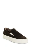 Common Projects Suede & Genuine Shearling Slip-on Sneaker In Coffee