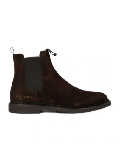 Common Projects Suede Ankle Boots In Black