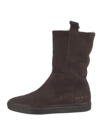 Pre-owned Common Projects Suede Boots In Brown