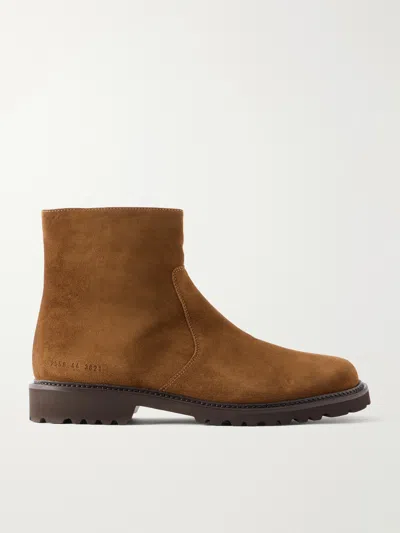 Common Projects Round Toe Ankle Boots In Brown
