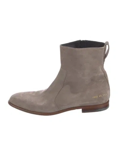 Pre-owned Common Projects Suede Boots In Gray
