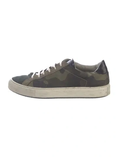 Pre-owned Common Projects Suede Camouflage Print Sneakers In Green