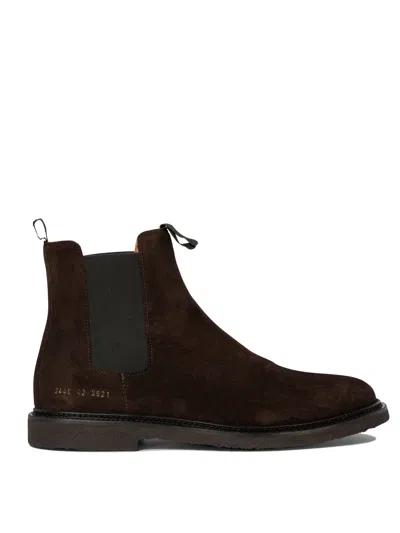 Common Projects Suede Chelsea Boots Ankle Boots In Brown