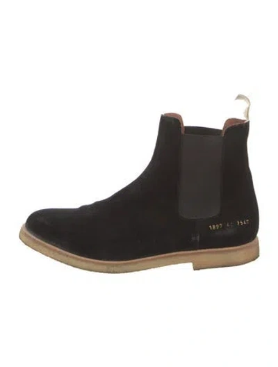 Pre-owned Common Projects Suede Chelsea Boots In Black