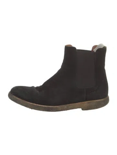 Pre-owned Common Projects Suede Chelsea Boots In Black