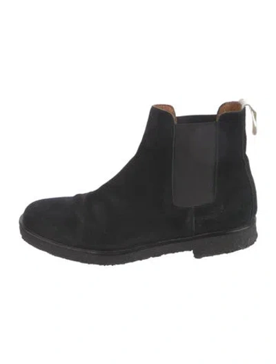 Pre-owned Common Projects Suede Chelsea Boots In Black