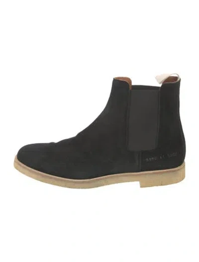 Pre-owned Common Projects Suede Chelsea Boots In Black