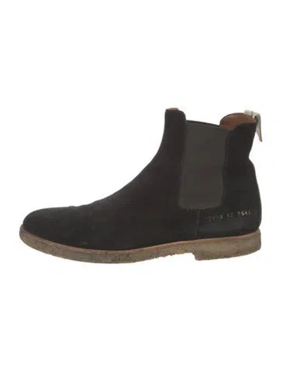 Pre-owned Common Projects Suede Chelsea Boots In Black