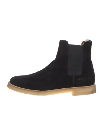 Pre-owned Common Projects Suede Chelsea Boots In Black