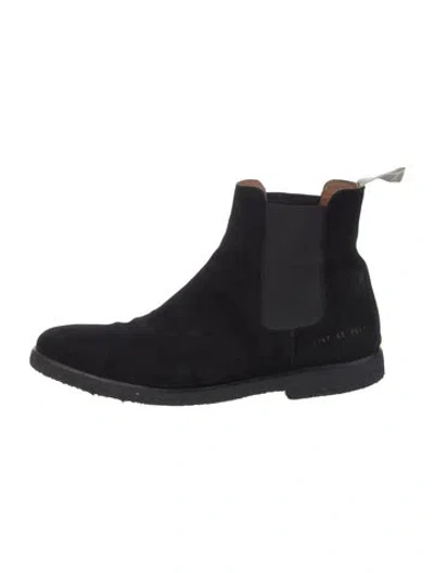 Pre-owned Common Projects Suede Chelsea Boots In Black