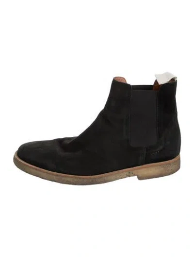 Pre-owned Common Projects Suede Chelsea Boots In Black