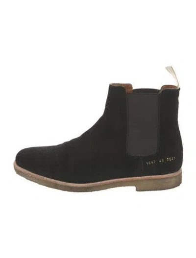 Pre-owned Common Projects Suede Chelsea Boots In Black