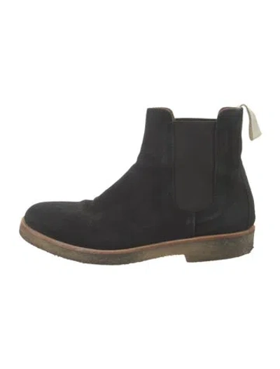 Pre-owned Common Projects Suede Chelsea Boots In Black