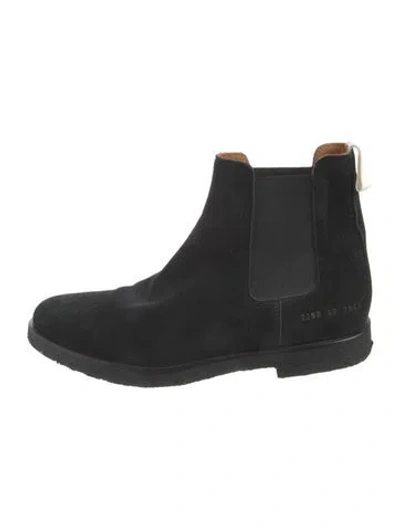 Pre-owned Common Projects Suede Chelsea Boots In Black