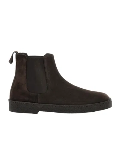 Common Projects Chelsea Boots In Suede And Rubber In Brown