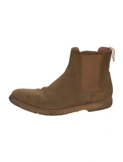 Pre-owned Common Projects Suede Chelsea Boots In Brown