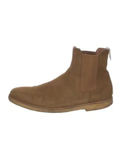 Pre-owned Common Projects Suede Chelsea Boots In Brown