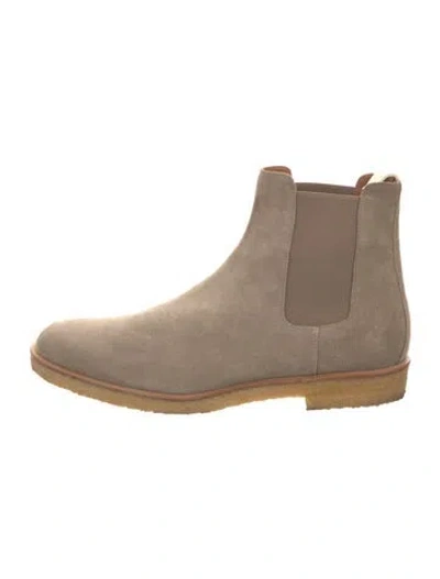 Pre-owned Common Projects Suede Chelsea Boots In Brown