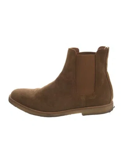 Pre-owned Common Projects Suede Chelsea Boots In Brown