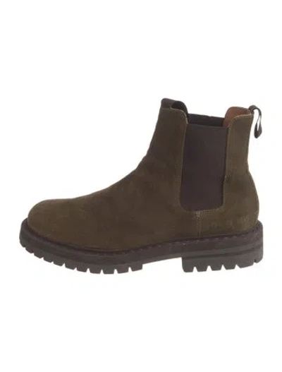 Pre-owned Common Projects Suede Chelsea Boots In Brown