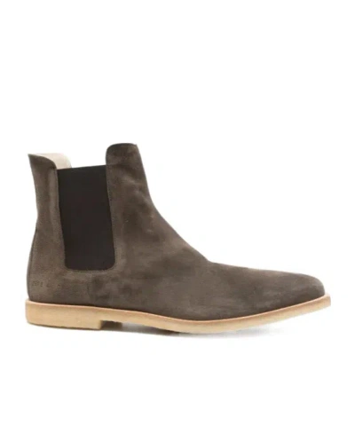 Common Projects Suede Chelsea Boots In Animal Print
