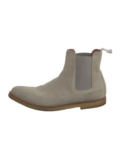 Pre-owned Common Projects Suede Chelsea Boots In Gray