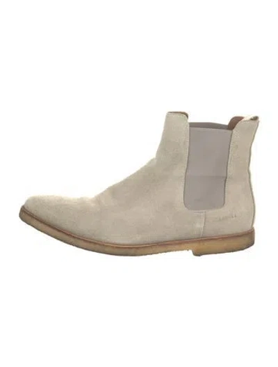 Pre-owned Common Projects Suede Chelsea Boots In Gray