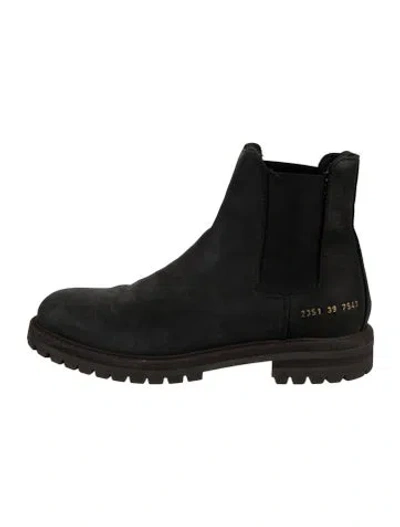 Pre-owned Common Projects Suede Chelsea Boots In Green