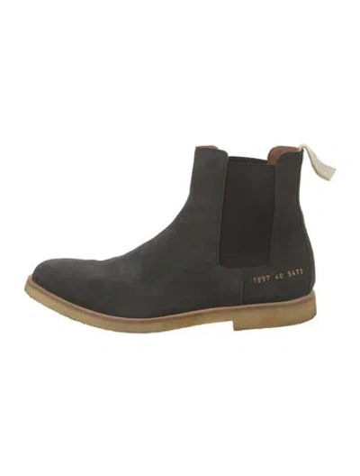 Pre-owned Common Projects Suede Chelsea Boots In Grey