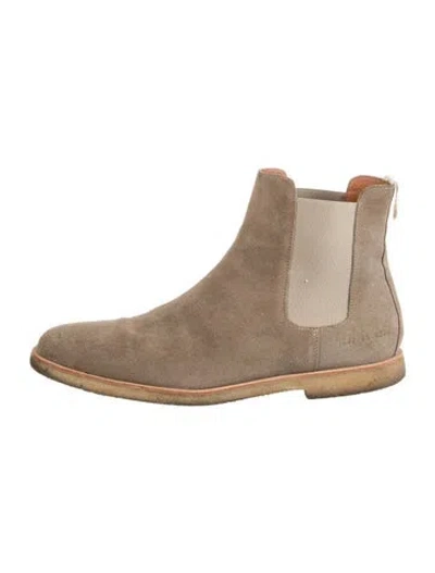Pre-owned Common Projects Suede Chelsea Boots In Grey
