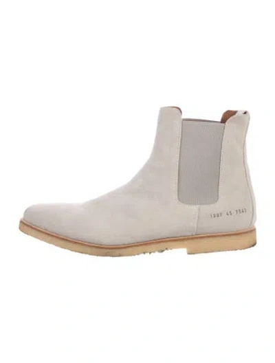Pre-owned Common Projects Suede Chelsea Boots In Grey