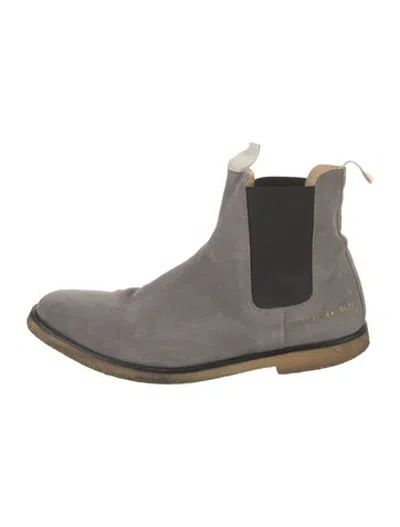 Pre-owned Common Projects Suede Chelsea Boots In Grey