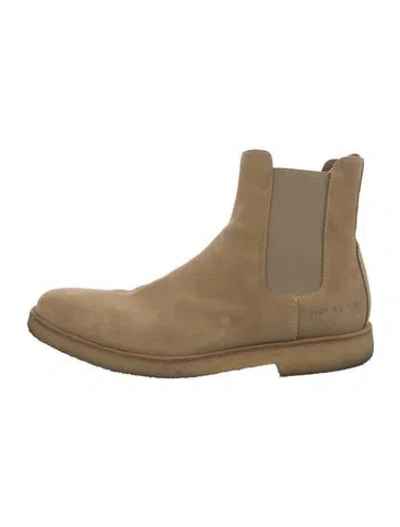 Pre-owned Common Projects Suede Chelsea Boots In Neutral
