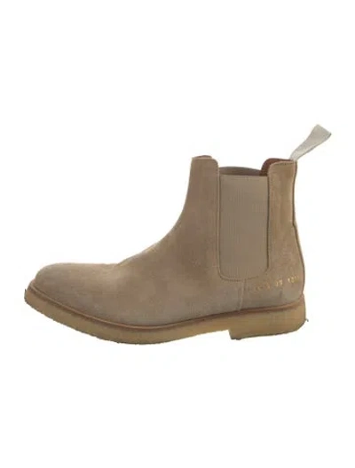Pre-owned Common Projects Suede Chelsea Boots In Neutral