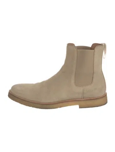Pre-owned Common Projects Suede Chelsea Boots In Neutral