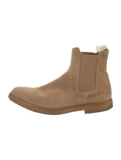 Pre-owned Common Projects Suede Chelsea Boots In Neutral