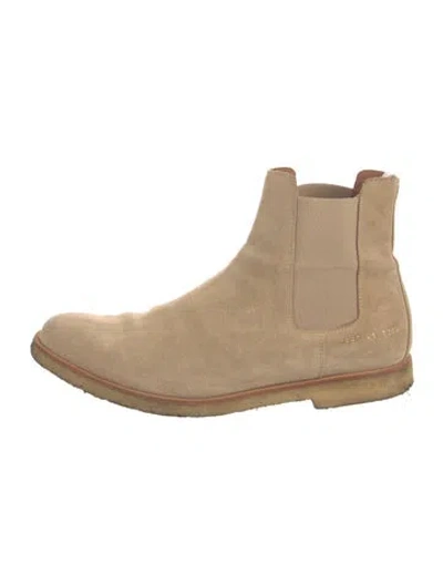 Pre-owned Common Projects Suede Chelsea Boots In Neutral