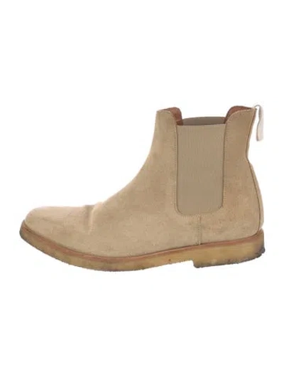 Pre-owned Common Projects Suede Chelsea Boots In Neutral