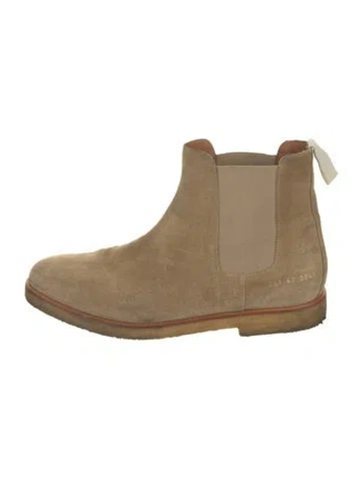 Pre-owned Common Projects Suede Chelsea Boots In Neutral