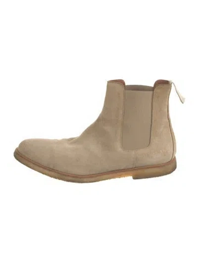 Pre-owned Common Projects Suede Chelsea Boots In Neutral