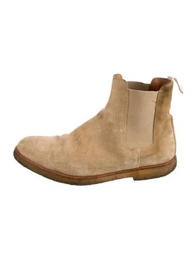 Pre-owned Common Projects Suede Chelsea Boots In Neutral