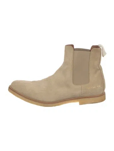 Pre-owned Common Projects Suede Chelsea Boots In Neutral
