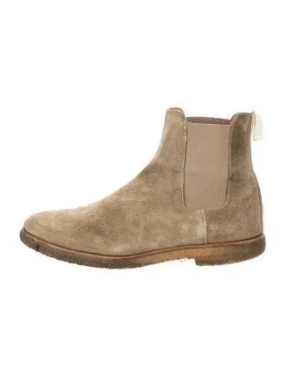Pre-owned Common Projects Suede Chelsea Boots In Neutral