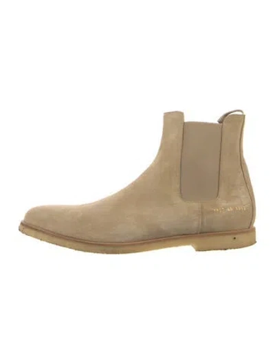 Pre-owned Common Projects Suede Chelsea Boots In Neutrals