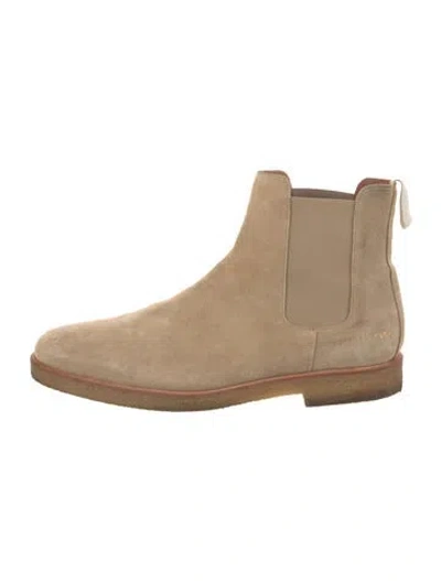 Pre-owned Common Projects Suede Chelsea Boots In Neutrals
