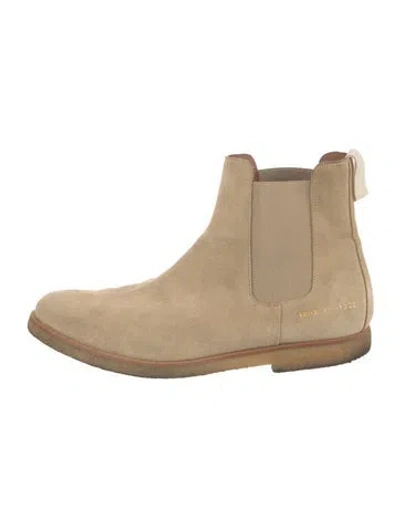 Pre-owned Common Projects Suede Chelsea Boots In Neutrals