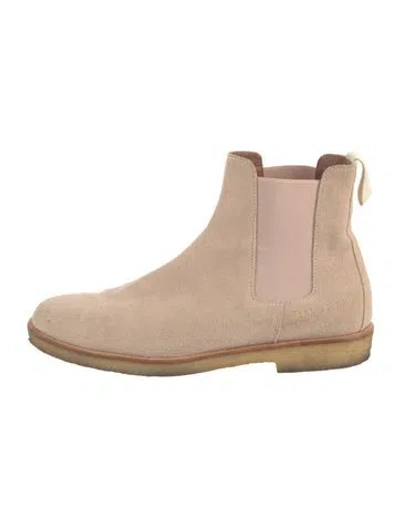 Pre-owned Common Projects Suede Chelsea Boots In Neutrals