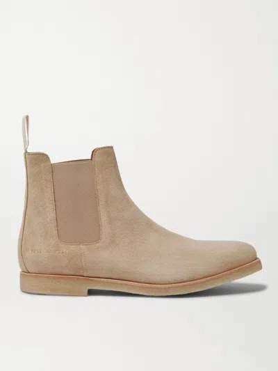 Common Projects Suede Chelsea Boots In Neutrals