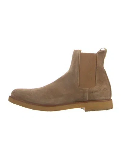Pre-owned Common Projects Suede Chelsea Boots In Yellow